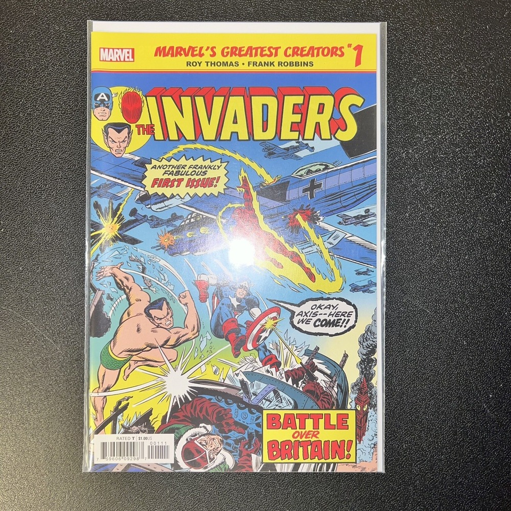 The Invaders # 1 Reprint Marvel Comic Book Captain America Human Torch